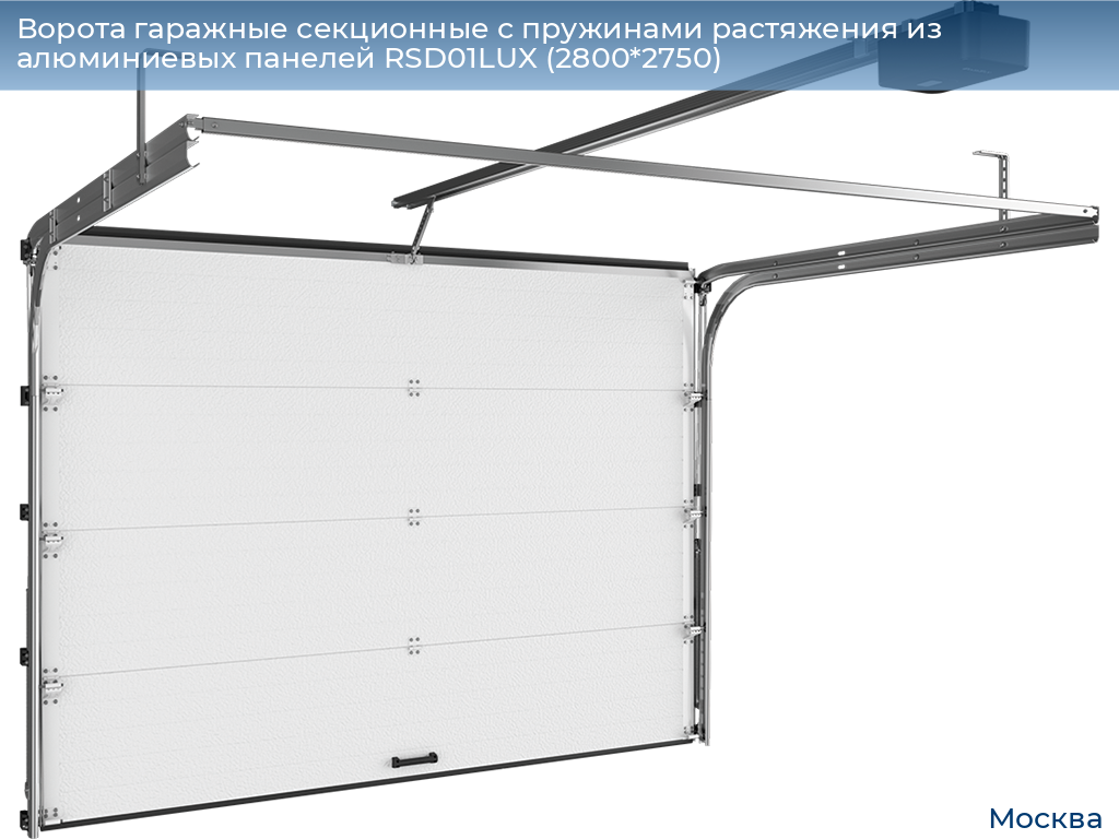 Ворота гаражные секционные с пружинами растяжения из алюминиевых панелей RSD01LUX (2800*2750), 