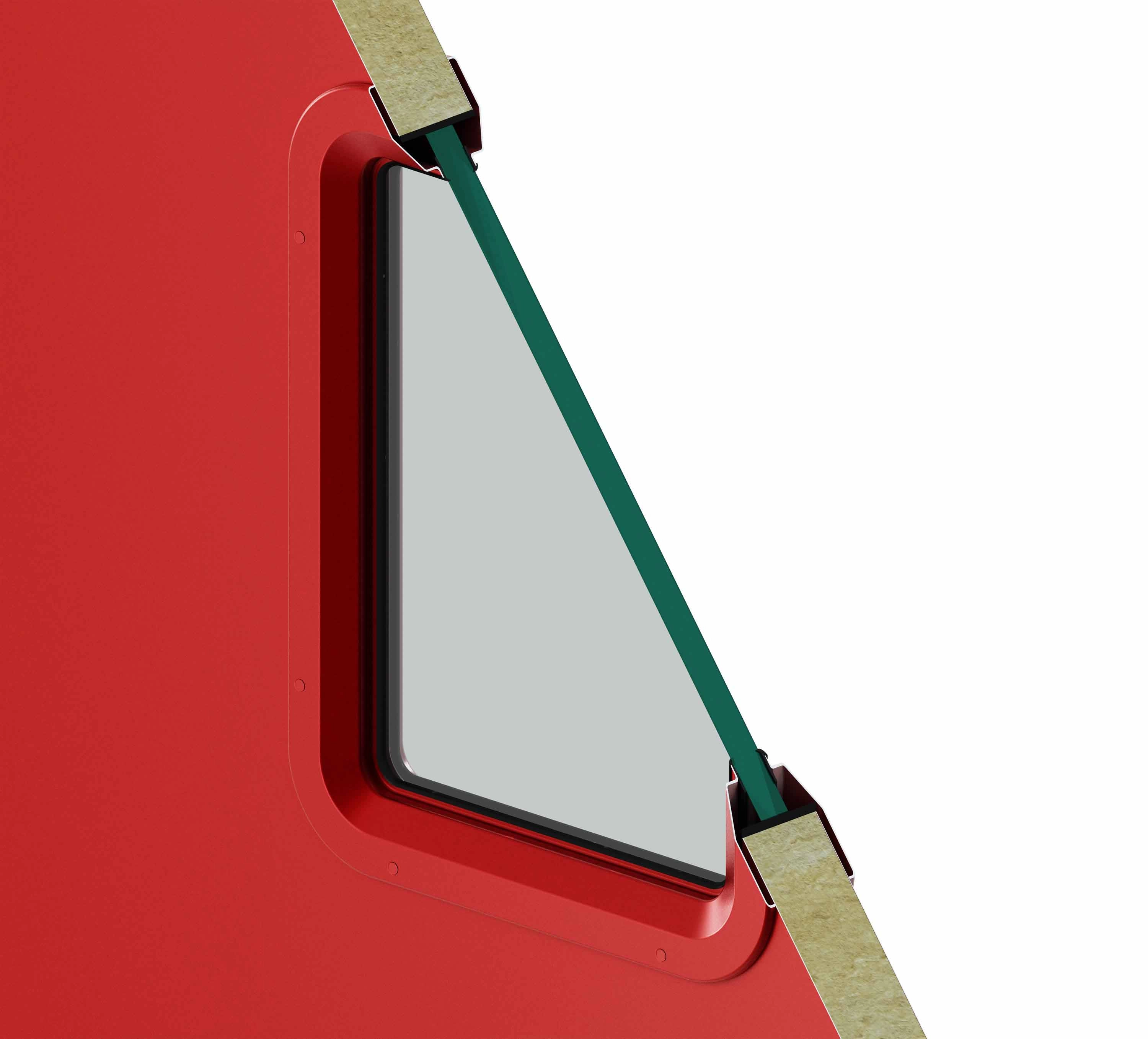 Стандартное стальное окно 300 × 400 мм с заполнением противопожарным стеклом толщиной 22 мм. Стальное окно нестандартных размеров под заполнение противопожарным стеклом 22 мм.